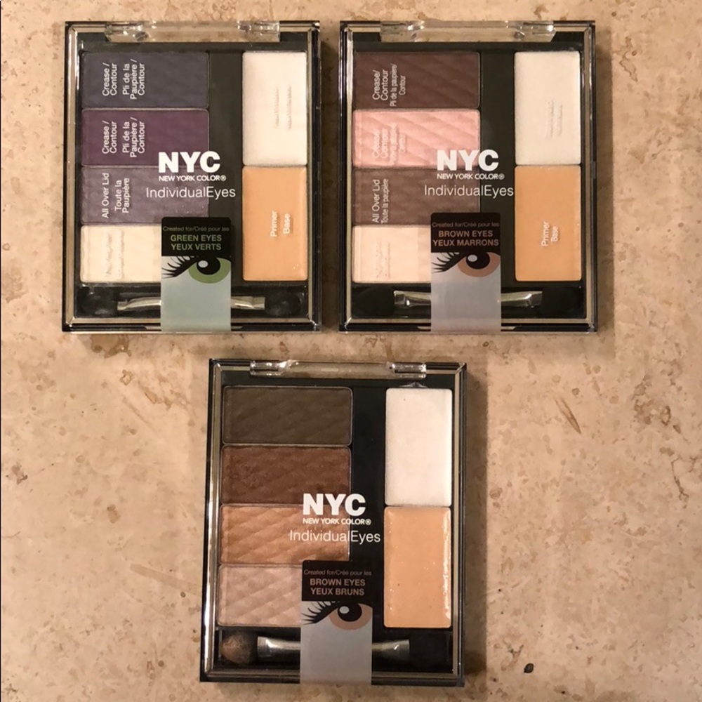 3 NYC Eyeshadow palettes